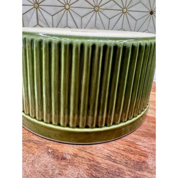Vintage Green Ribbed Casserole Dish – Made in Portugal for Over and Back - Picture 4 of 5